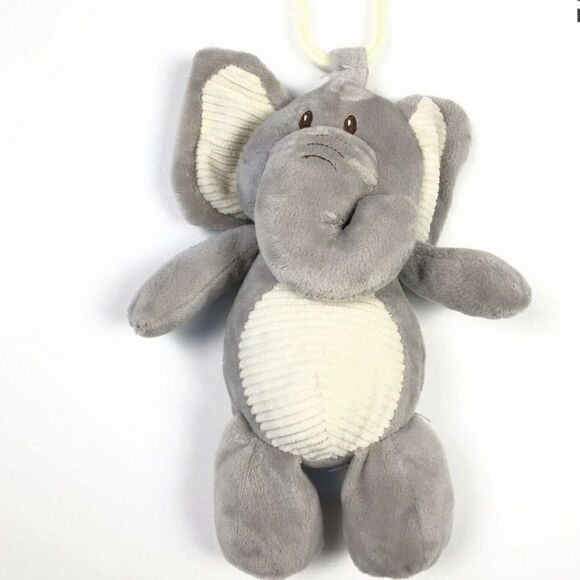 KELLYTOY Elephant Plush Lovey Rattle Clip On Toy Gray Soft Cuddly Crinkle Ears - Picture 3 of 9